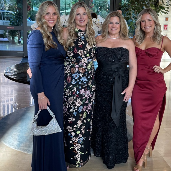 Lulus infinite praise black 3D floral embroidered halter maxi dress - Picture 4 of 4